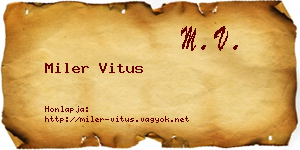 Miler Vitus névjegykártya